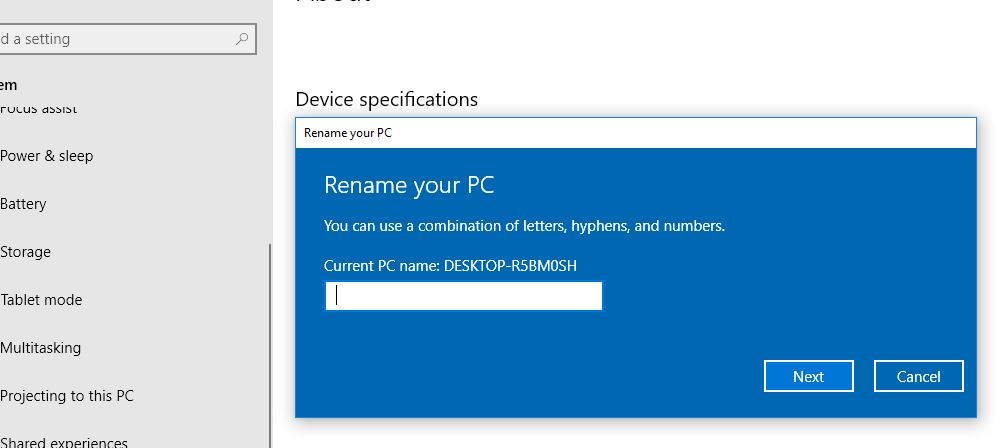 Cách thay đổi tên hiển thị trên máy tính laptop windows 10
