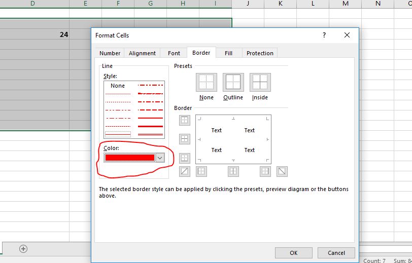 Hướng dẫn thay đổi màu đường kẻ khung lưới excel 2016