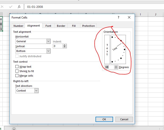 Hướng dẫn viết chữ theo góc nghiêng trong excel 2016