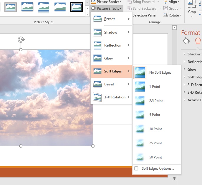 Cách tạo hiệu ứng viền mờ cho hình ảnh PowerPoint 2016