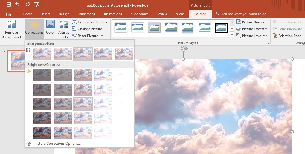 Hướng dẫn chỉnh sáng tối cho hình ảnh PowerPoint 2016