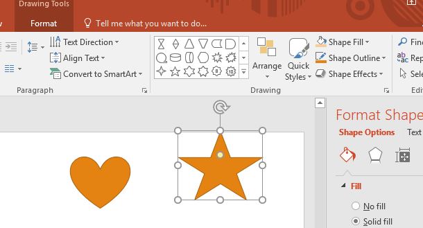 Hướng dẫn cách vẽ ngôi sao trái tim trong PowerPoint 2016