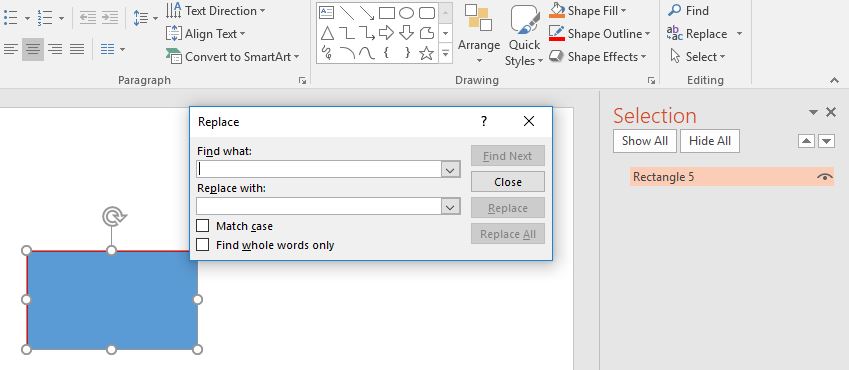 Hướng dẫn thay thế replace nhanh trong PowerPoint 2016