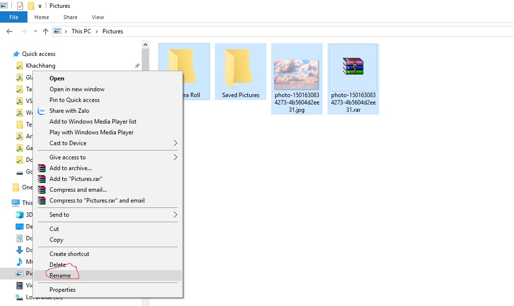Đặt tên tự động cho nhiều file thư mục folder windows 10